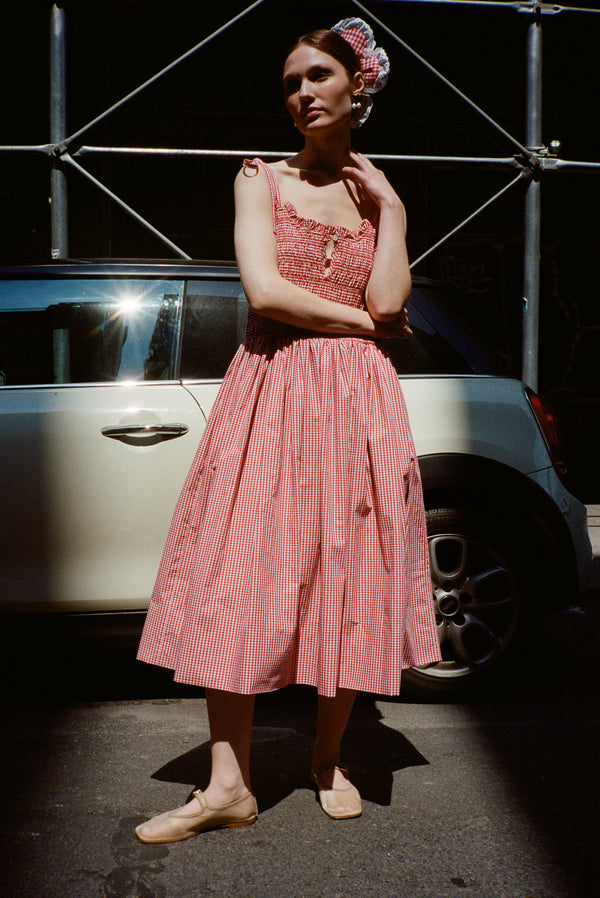 KANTEEN DRESS IN RED GINGHAM