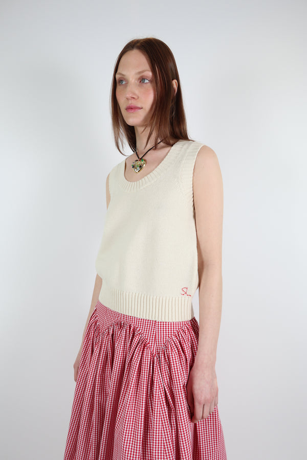 ZOOMIES SWEATER VEST IN CREAM