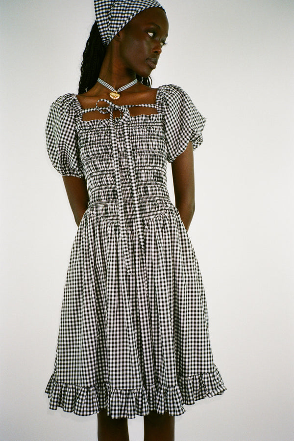 KLEEN DRESS IN BLACK GINGHAM