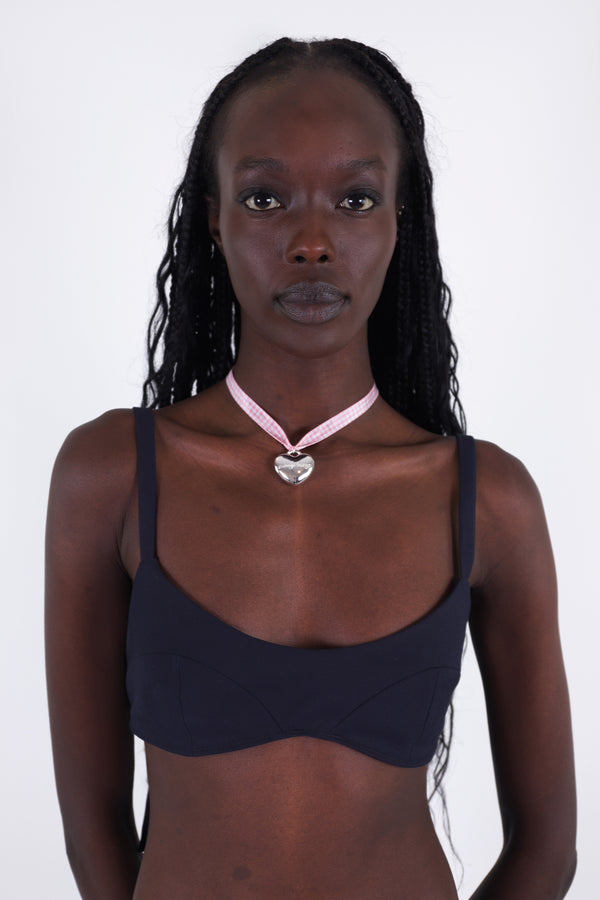 SECRETS CHOKER IN PINK GINGHAM