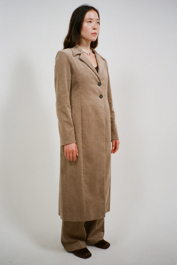 LODI COAT IN TAUPE CORDUROY