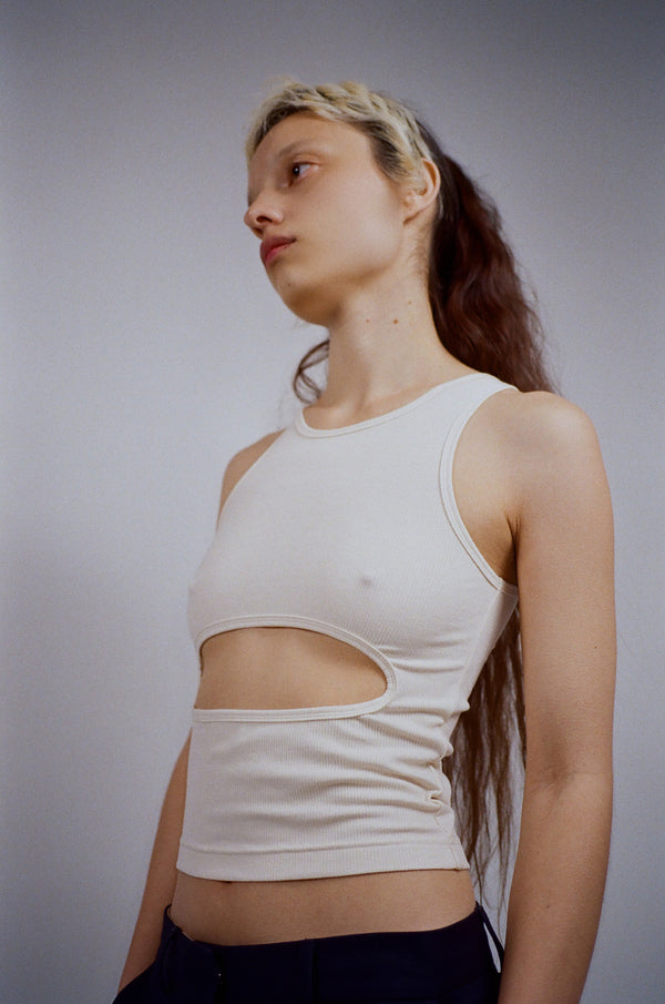 Riblet Tank in Cream