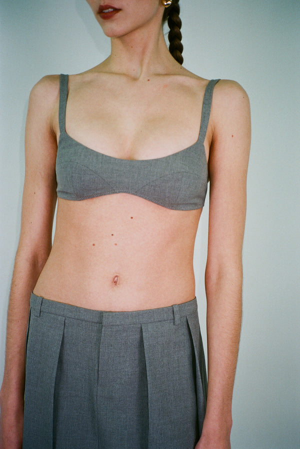 DEMIE BRA IN ASH GREY