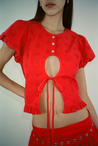 CAMEO TOP IN RED