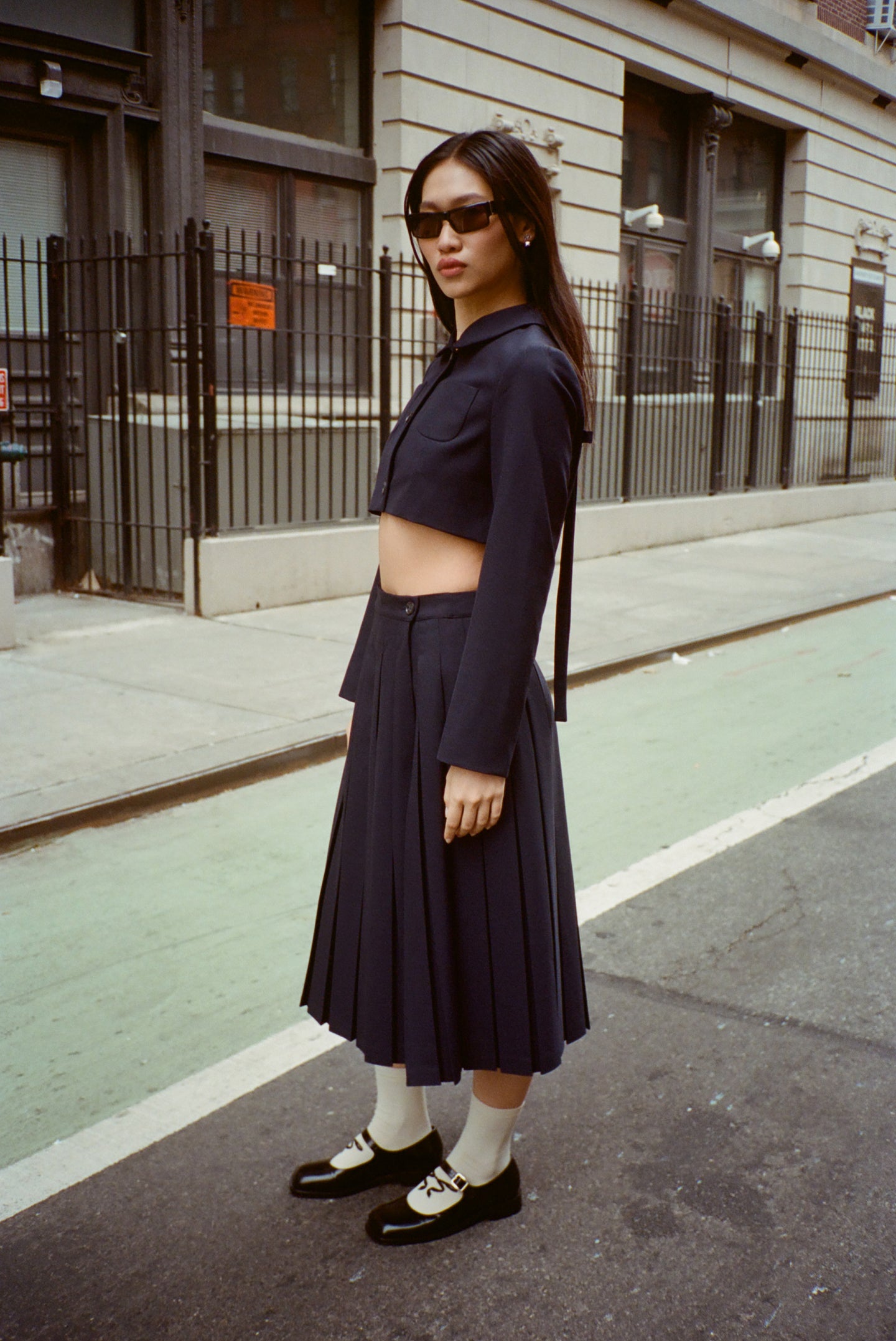 ENNIS JACKET IN DARK NAVY SANDY LIANG