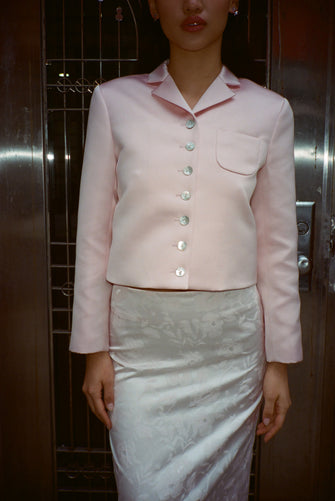 CHARM JACKET IN PINK SATIN