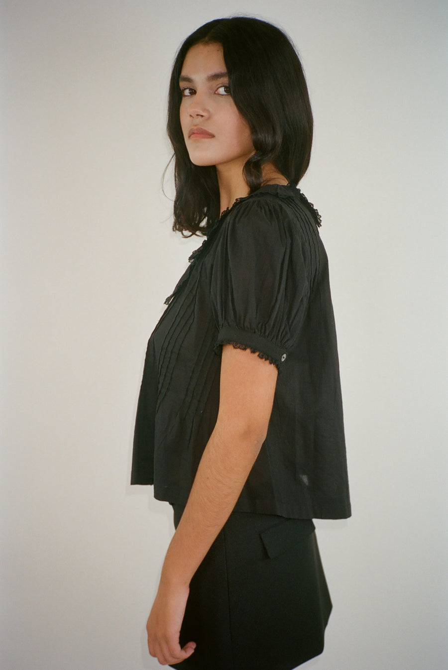 MARL TOP IN BLACK