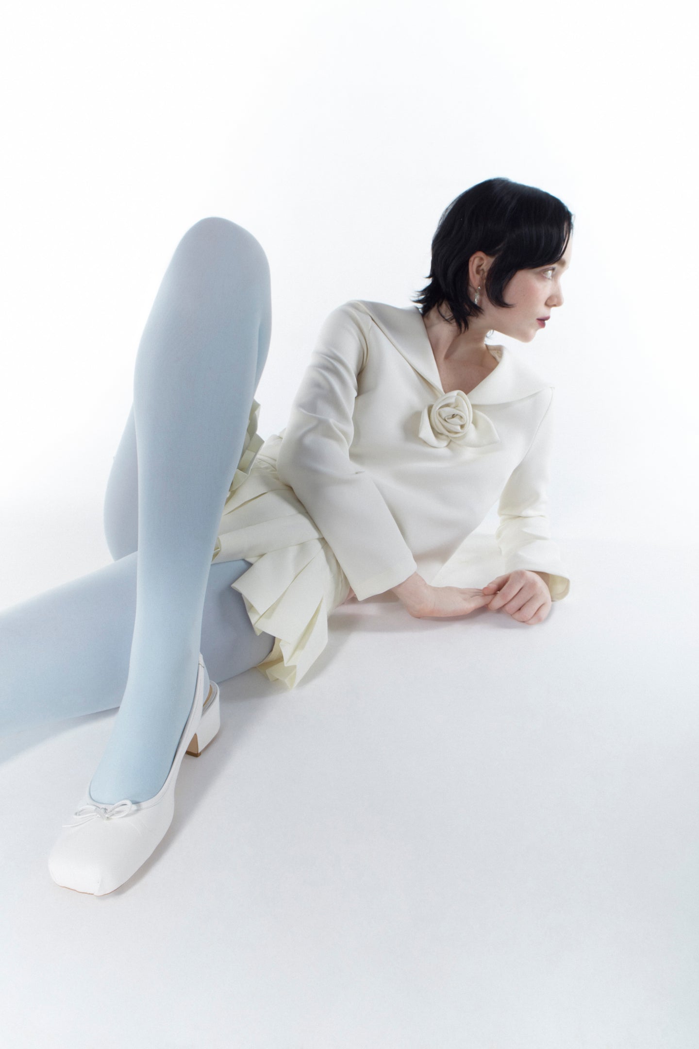 SLINGBACK 45 IN OPTIC WHITE NAPPA