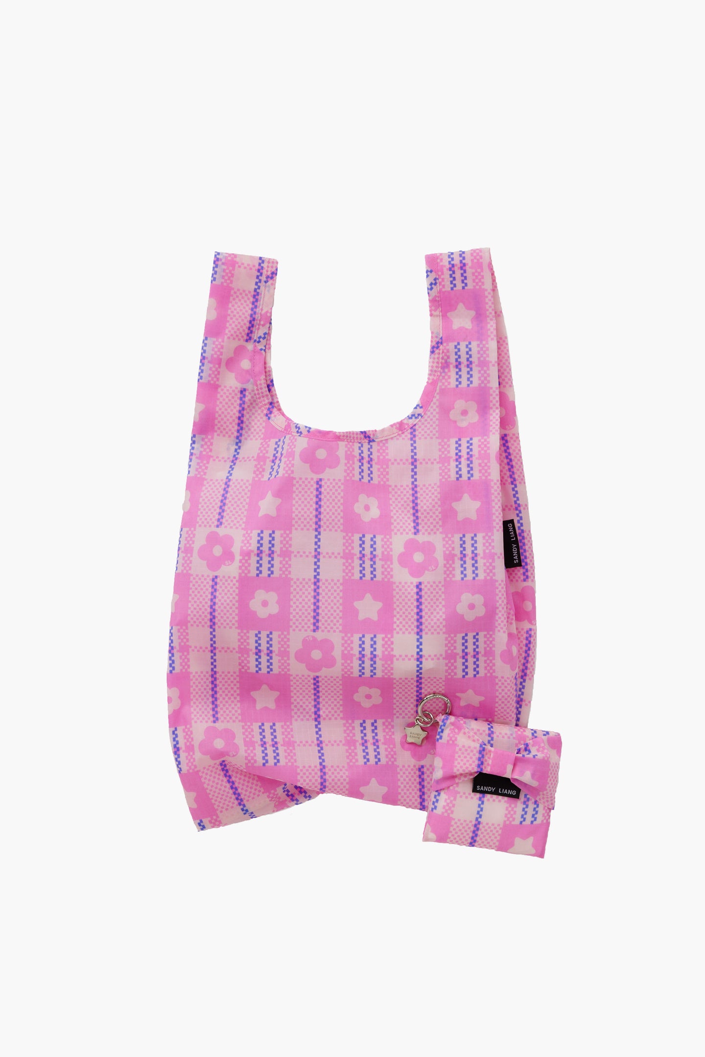 SL X BAGGU BABY BOW BAGGU IN MARKET PLAID PINK