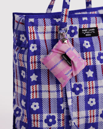 SL X BAGGU BABY BOW BAGGU IN MARKET PLAID PINK