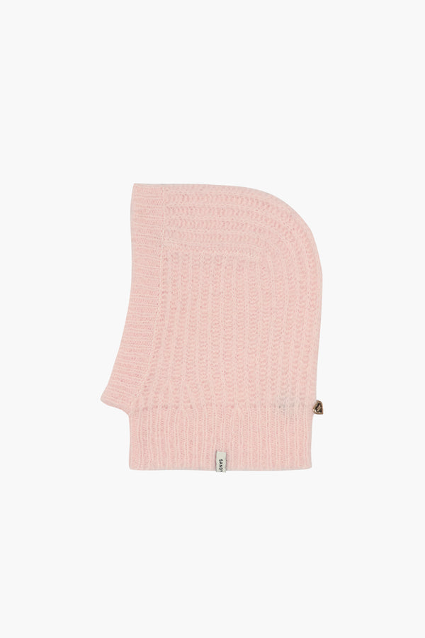 Knit balaclava in blush pink
