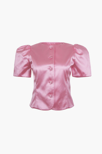 BONNY JACKET IN PINK SATIN