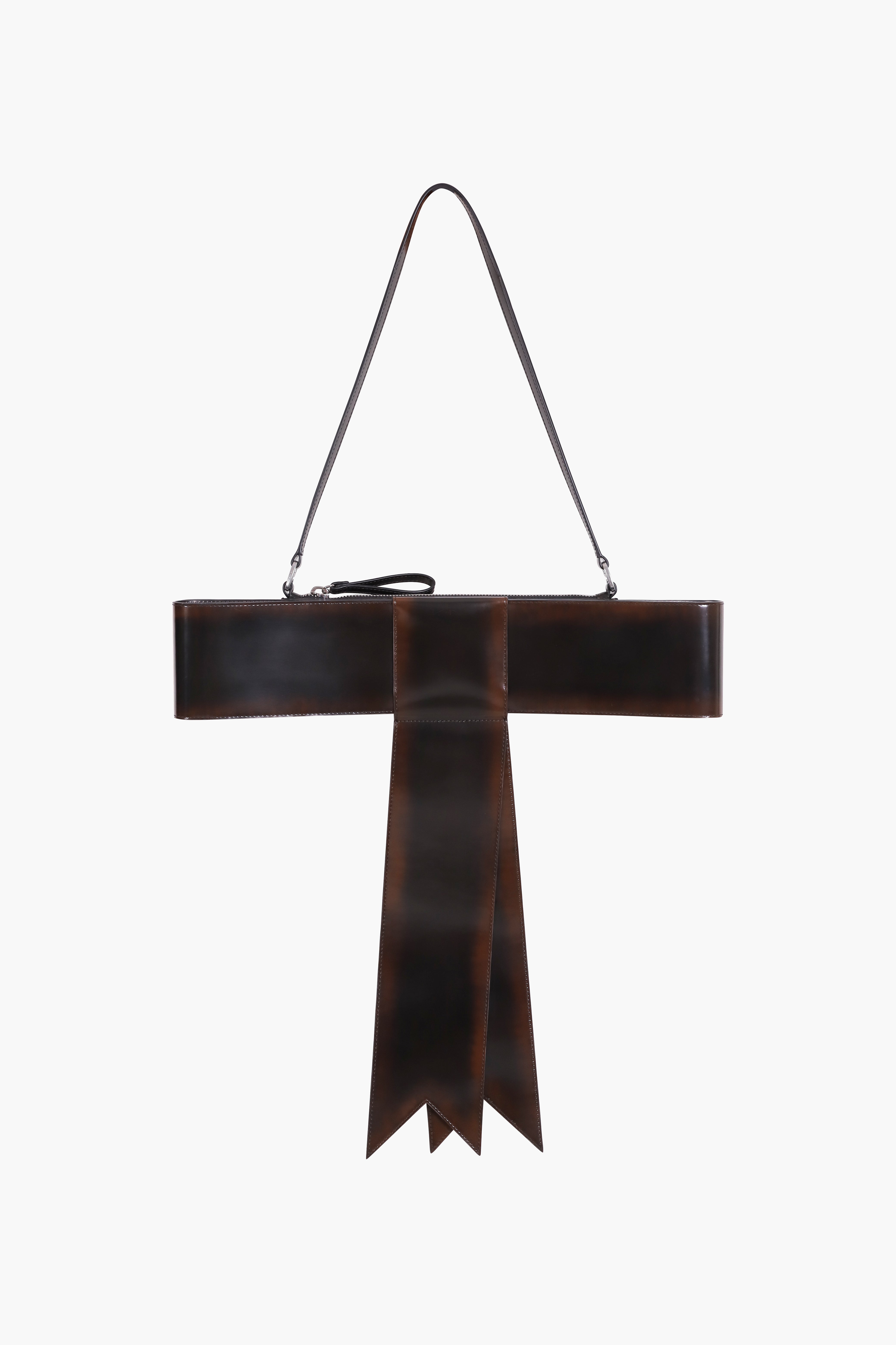 BOW BAG IN BRUSHED BROWN SPAZZOLATO