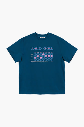 CALENDAR BOXY TEE IN OCEAN