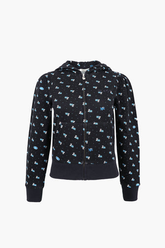 CARDAMOM HOODIE IN NAVY EVIL FLORAL