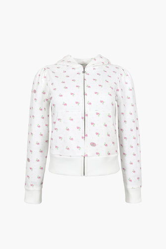 CARDAMOM HOODIE IN WHITE EVIL FLORAL