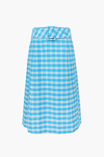 CLIO SKIRT IN CERULEAN PLAID