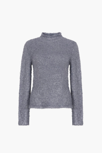 CURIO SWEATER IN ICE BLUE TINSEL