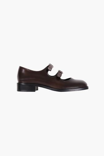 MARY JANE DOUBLE STRAP WELT IN BRUSHED BROWN