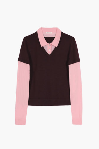 LOTTIE SWEATER IN BURGUNDY PINK