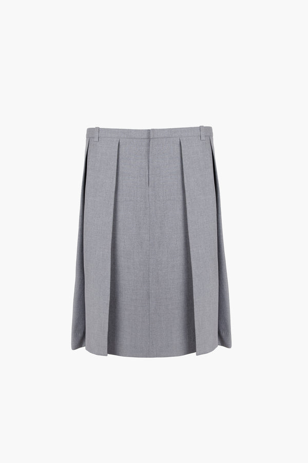 Midi length pleated skirt in grey