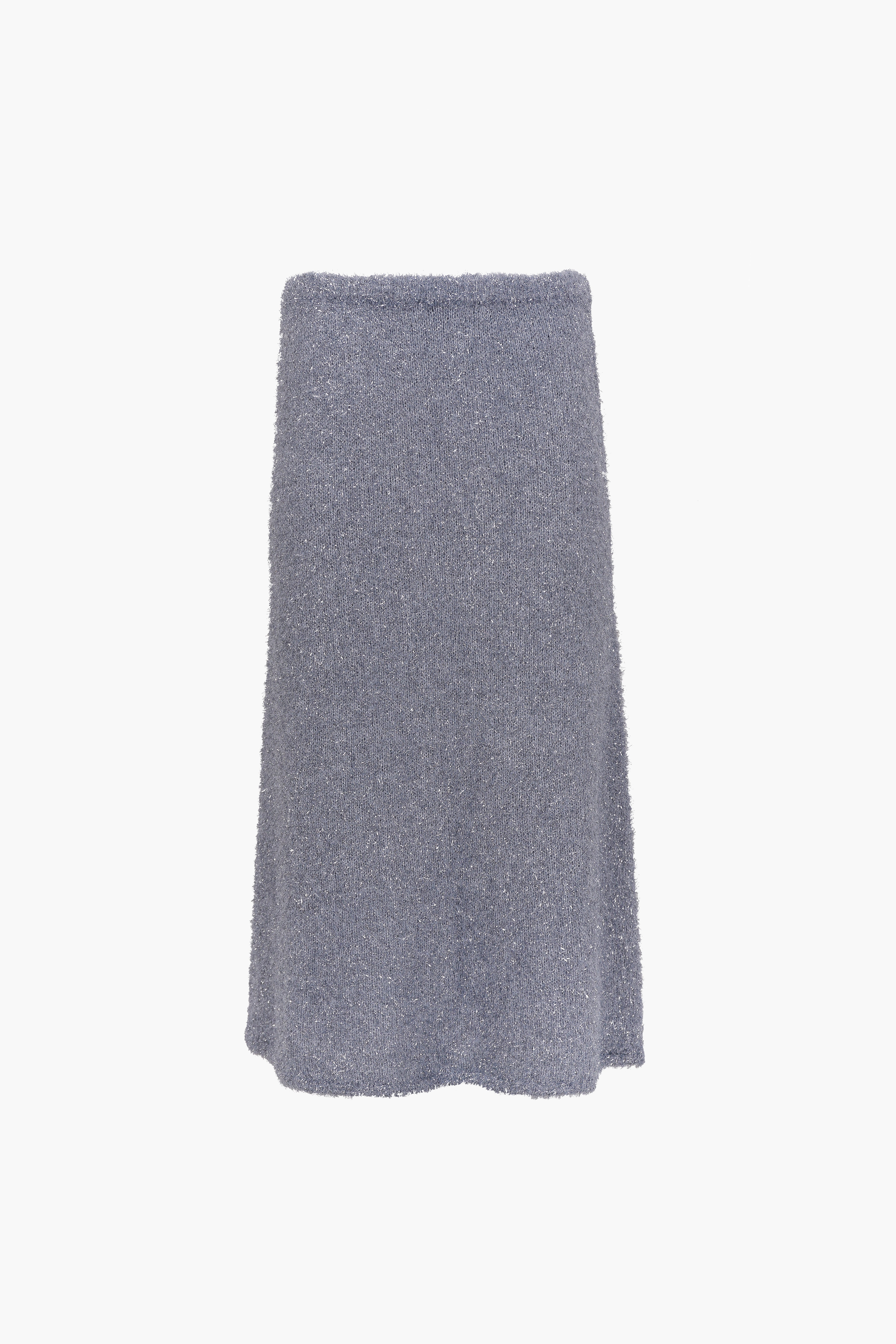 GREENWICH KNIT SKIRT IN ICE BLUE TINSEL