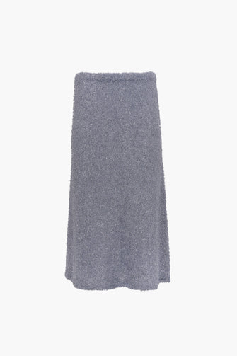 GREENWICH KNIT SKIRT IN ICE BLUE TINSEL