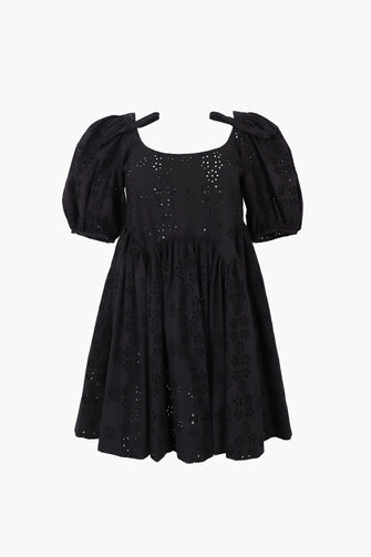 HUGO DRESS IN BLACK EYELET