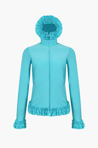 PARSNIP ZIP HOODIE IN AQUA