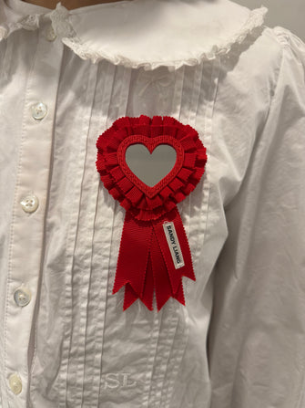 MINI I LOVE YOU BROOCH IN RED