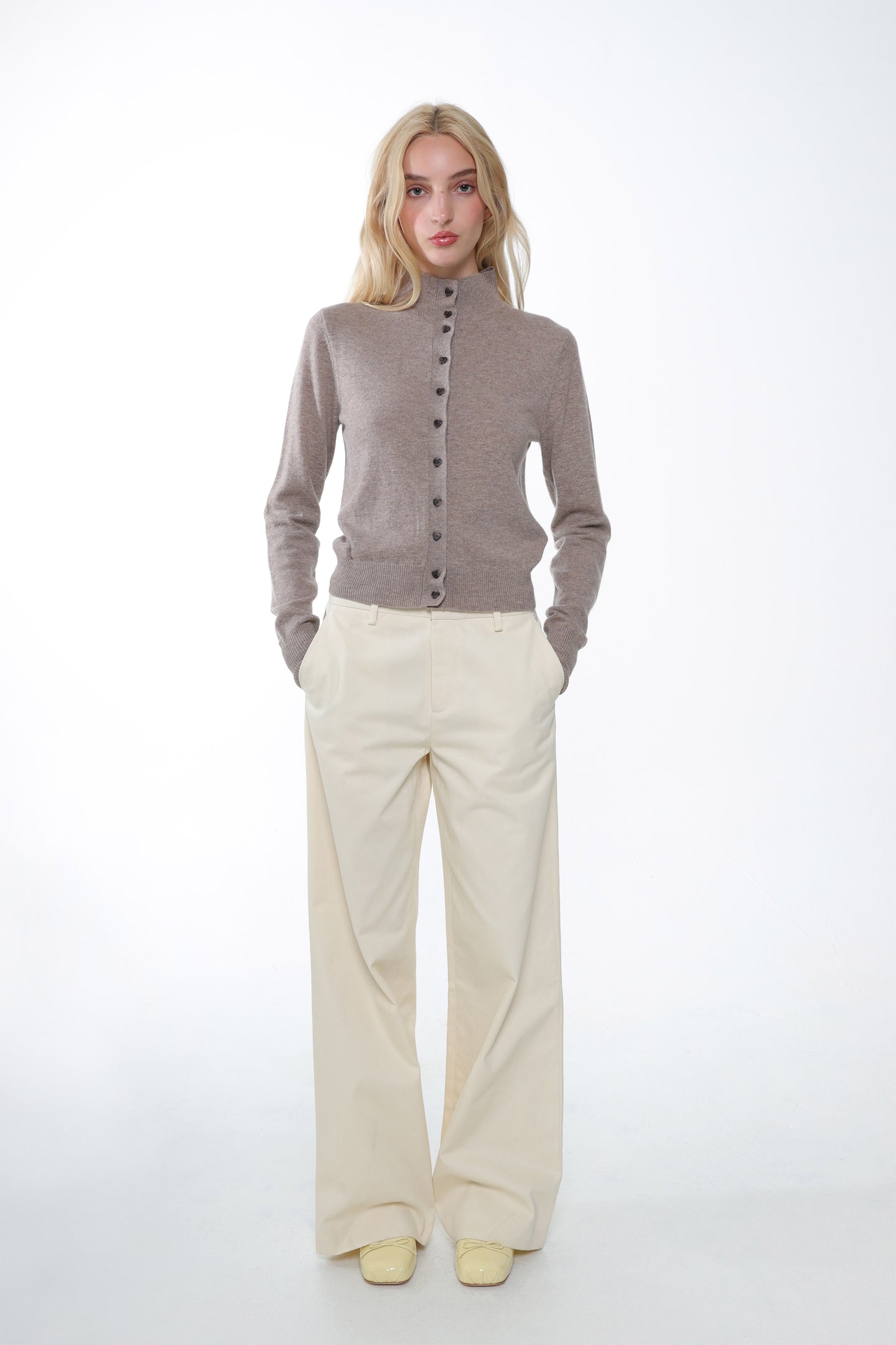 Glass Pant in Cream | Size: 4 by Sandy Liang Glass Pant in Cream | Size: 4 by Sandy Liang