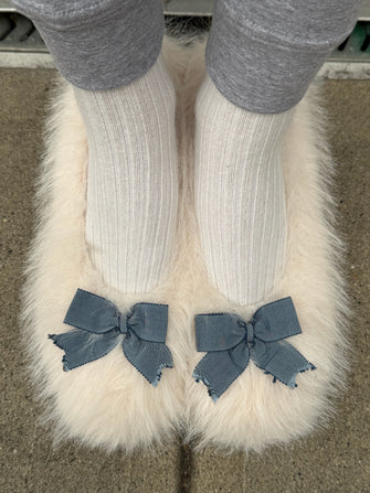 FURRY SLIPPER PUMP 40 IN PALE PINK
