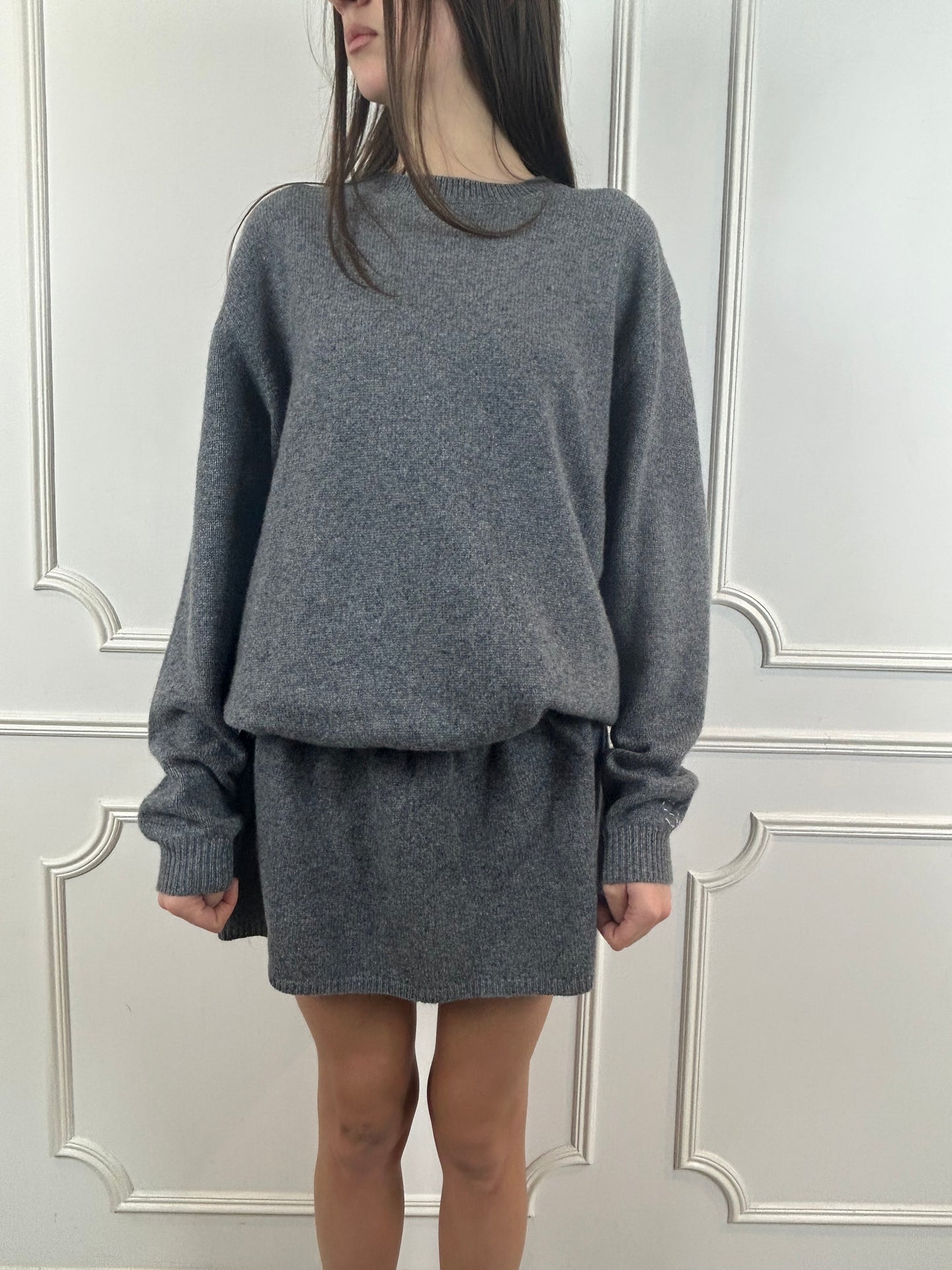 KAZIA KNIT DRESS IN HEATHER GREY SANDY LIANG KAZIA KNIT DRESS IN HEATHER GREY SANDY LIANG