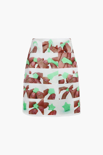 INA SKIRT IN ORIGAMI PRINT