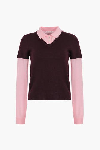 LOTTIE SWEATER IN BURGUNDY PINK