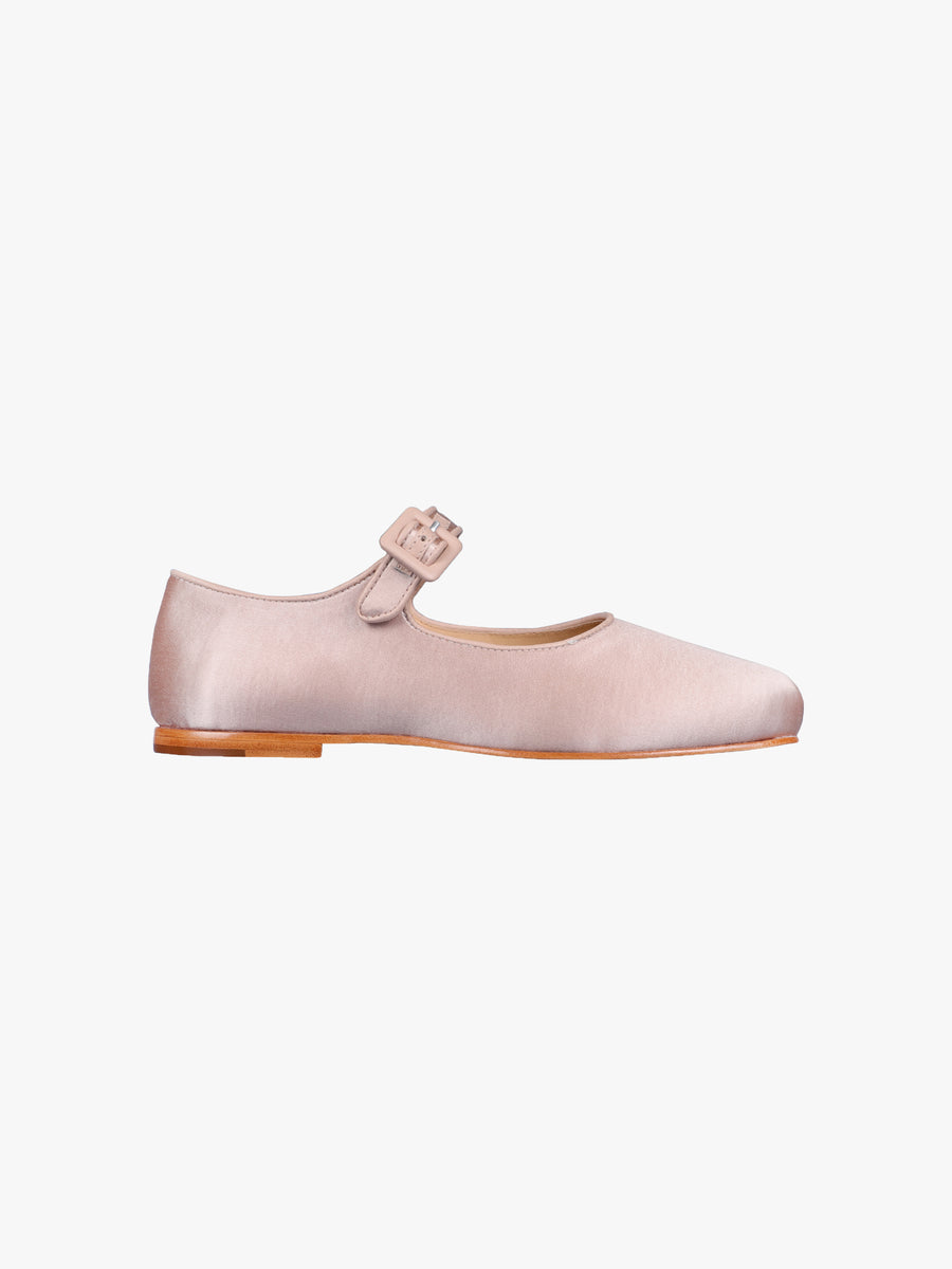 Mary Jane Pointe ballet flat shoe in ballet pink satin