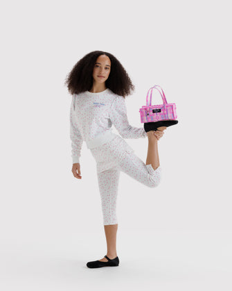 SL X BAGGU MINI NYLON MARKET BAG IN MARKET PLAID PINK