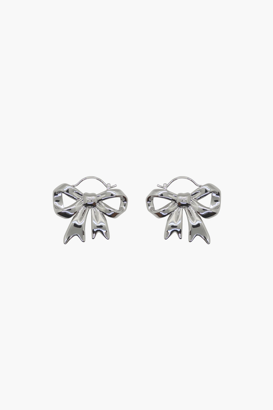 Sterling silver plated bow earrings