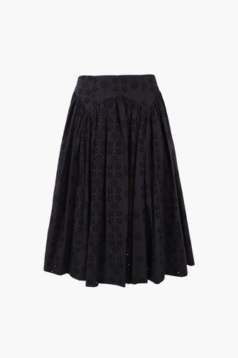 MURANO SKIRT IN BLACK EYELET