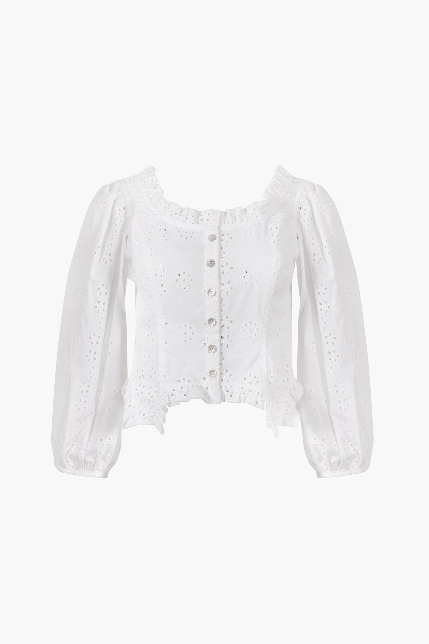 PALISADE TOP IN WHITE EYELET – SANDY LIANG