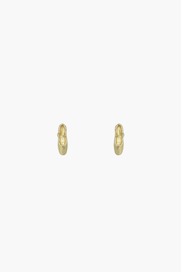 Mary jane pointe shoe stud earrings in gold vermeil