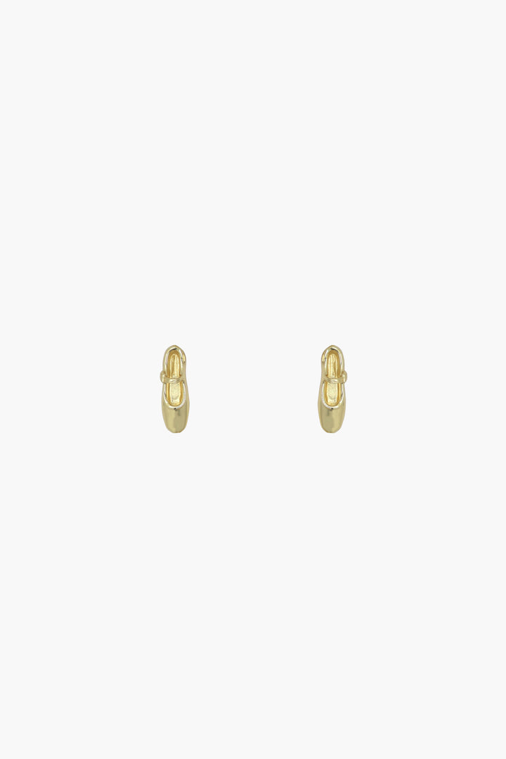Mary jane pointe shoe stud earrings in gold vermeil