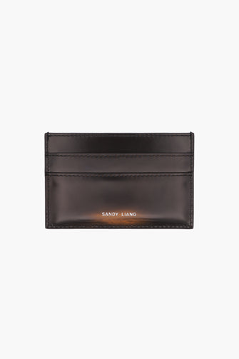PRECIOUS CARD HOLDER IN BRUSHED BROWN SPAZZOLATO