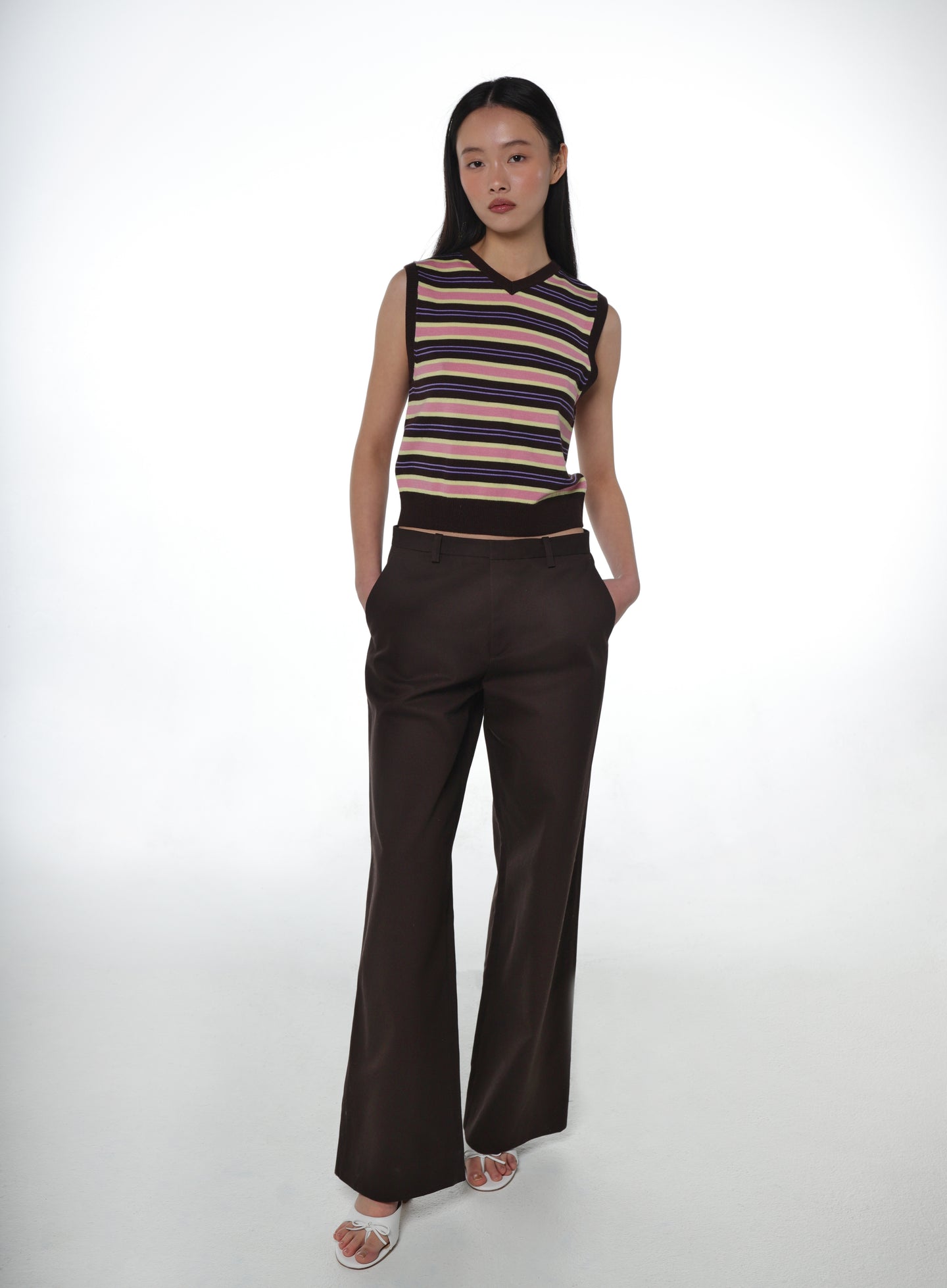 GLASS PANT IN BROWN