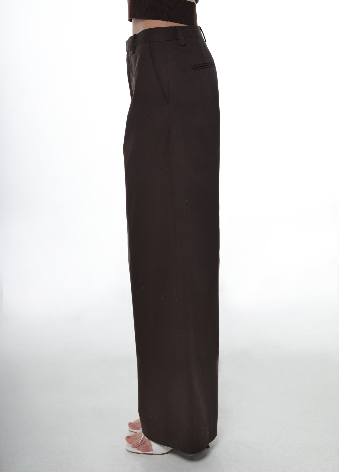 GLASS PANT IN BROWN