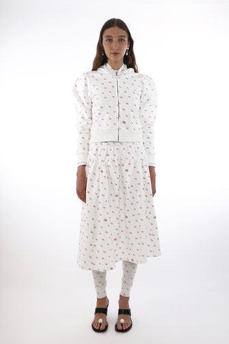 CARDAMOM HOODIE IN WHITE EVIL FLORAL