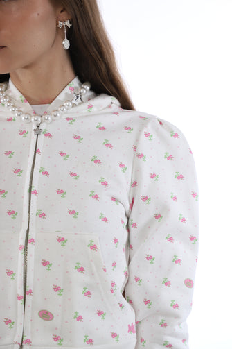 CARDAMOM HOODIE IN WHITE EVIL FLORAL
