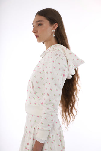 CARDAMOM HOODIE IN WHITE EVIL FLORAL