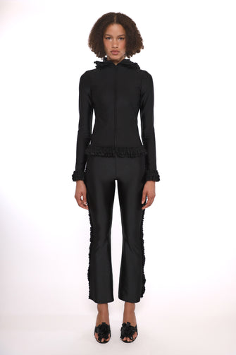 PARSNIP ZIP HOODIE IN BLACK
