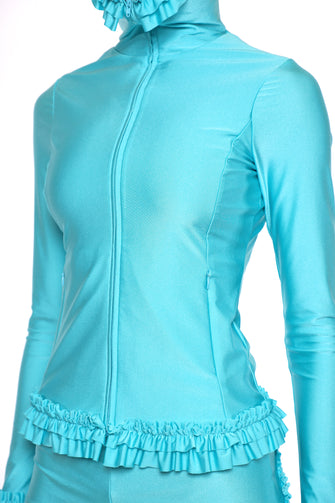 PARSNIP ZIP HOODIE IN AQUA